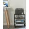 Basicwise Wooden Office Storage Printer Stand with Wheels, Black QI003730.BK - alternate 4